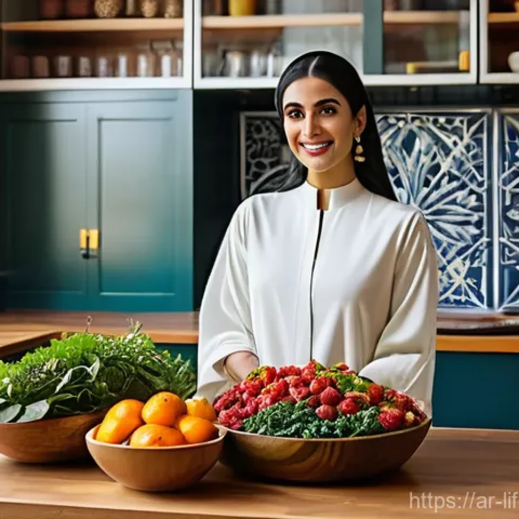 항노화 식품 - **Prompt 1: "Radiant Skin from the Kitchen"**
    A captivating, realistic photograph of a gracefull...