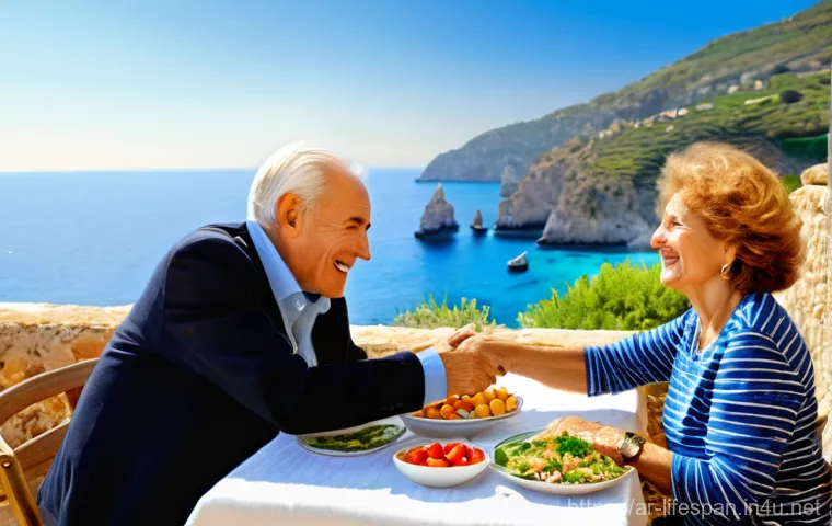 평균수명과 생명 연장 기술 - **Prompt 1: Mediterranean Serenity for Active Longevity**
    A vibrant, realistic photograph of a j...